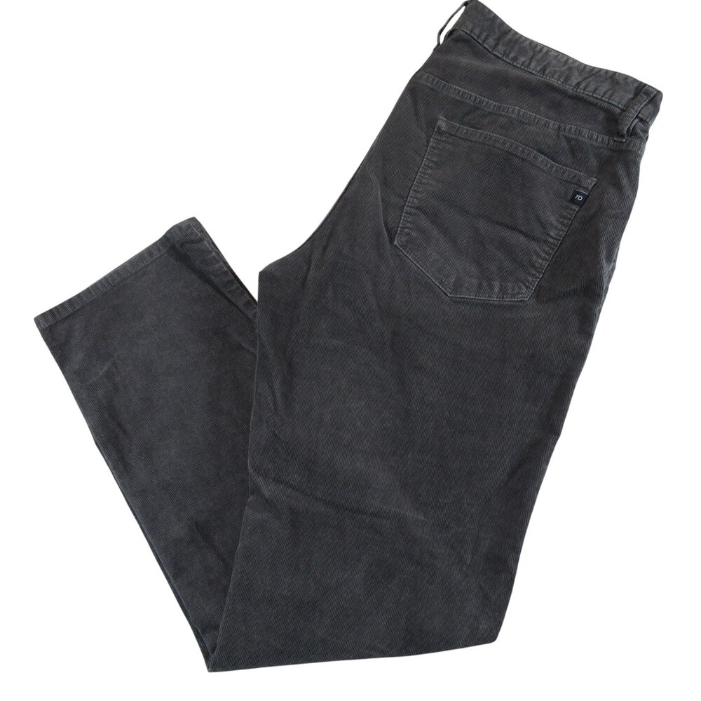7 Diamonds Mens Corduroy Pants Clifton 36 x 32 Slim Straight Gray Stretch Cotton
